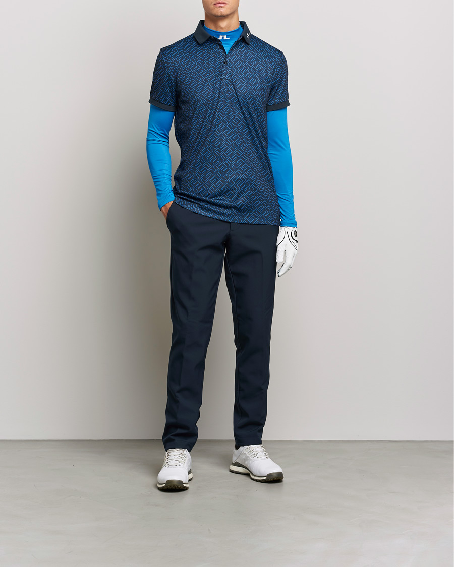 Mies | Pikeet | J.Lindeberg | Tour Tech Regular Fit Printed Polo Nautical Blue
