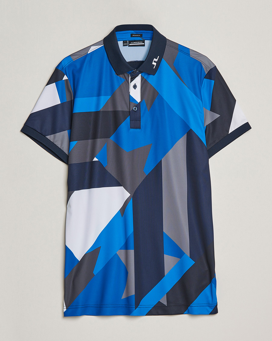Mies | Pikeet | J.Lindeberg | KV Regular Fit Printed Polo Blue Flag