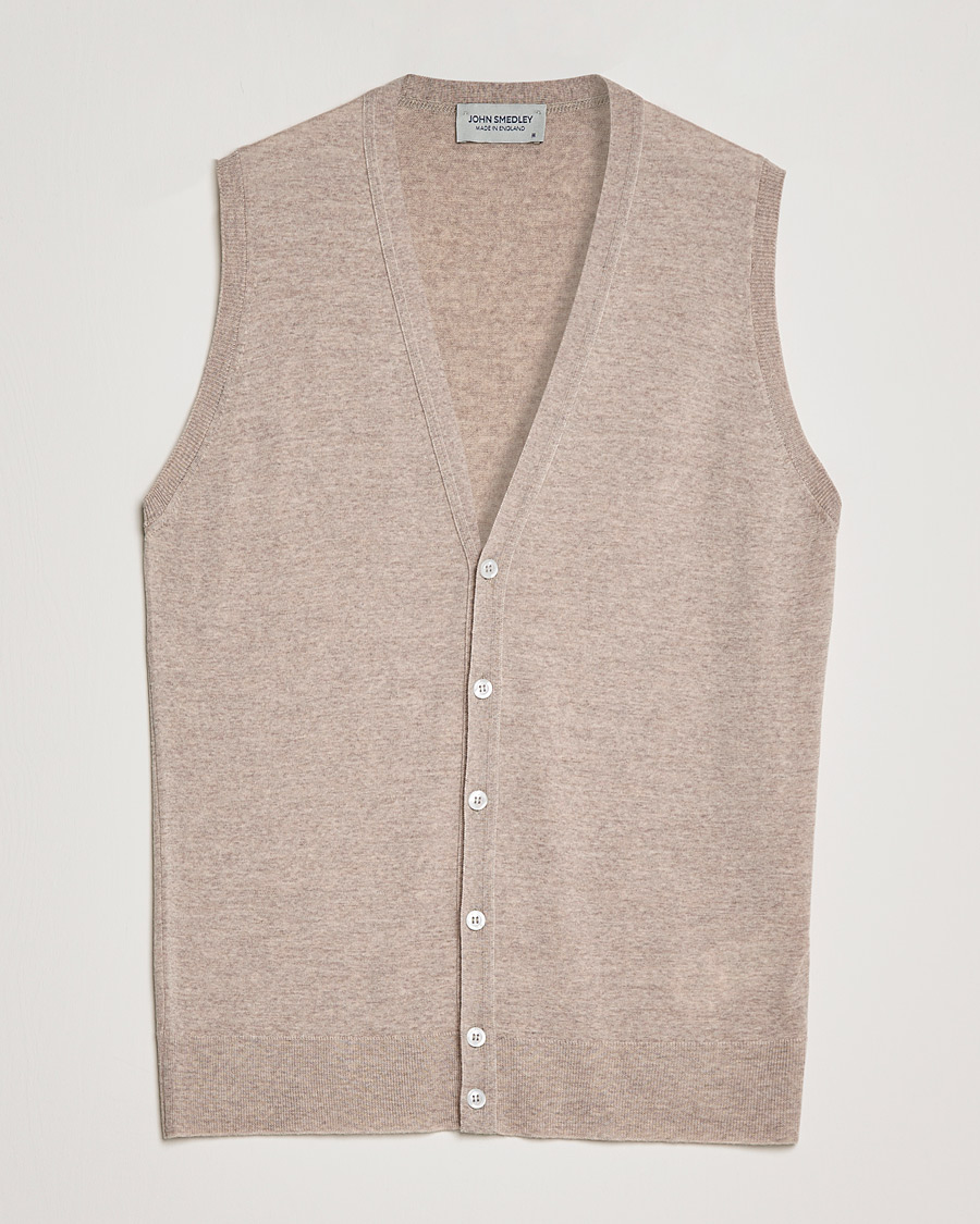 Mies | Puserot | John Smedley | Huntswood Slim Fit Waistcoat Soft Fawn
