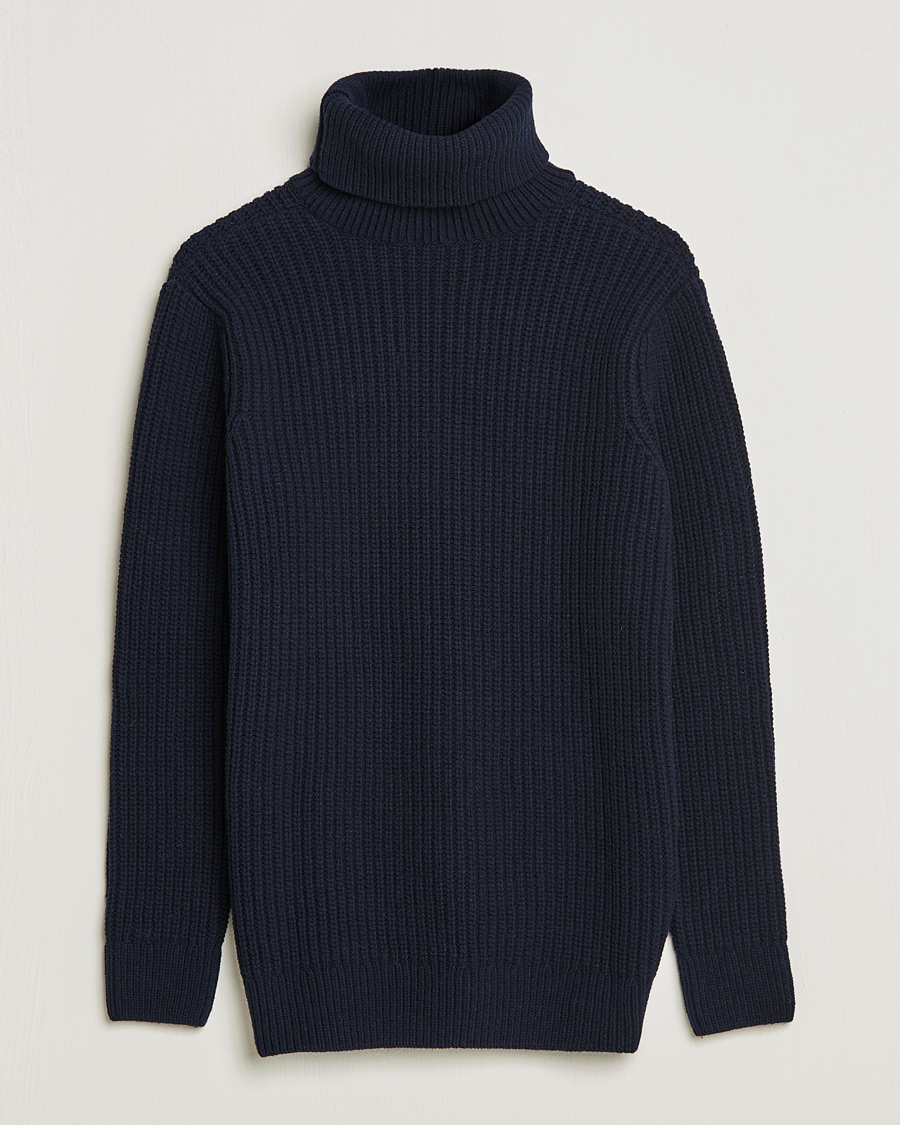 Miehet | Pusero | Armor-lux | Pull Col Montant Wool Sweater Navy