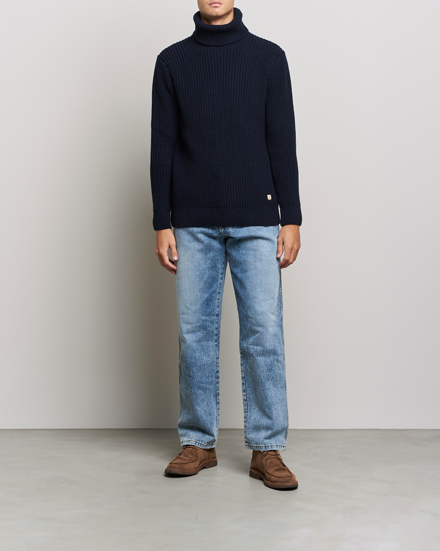 Mies | Puserot | Armor-lux | Pull Col Montant Wool Sweater Navy