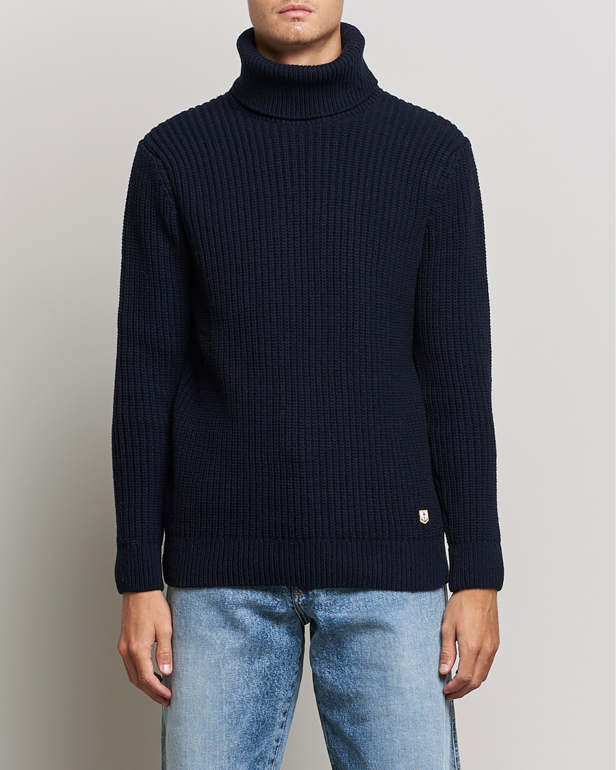 Mies | Puserot | Armor-lux | Pull Col Montant Wool Sweater Navy