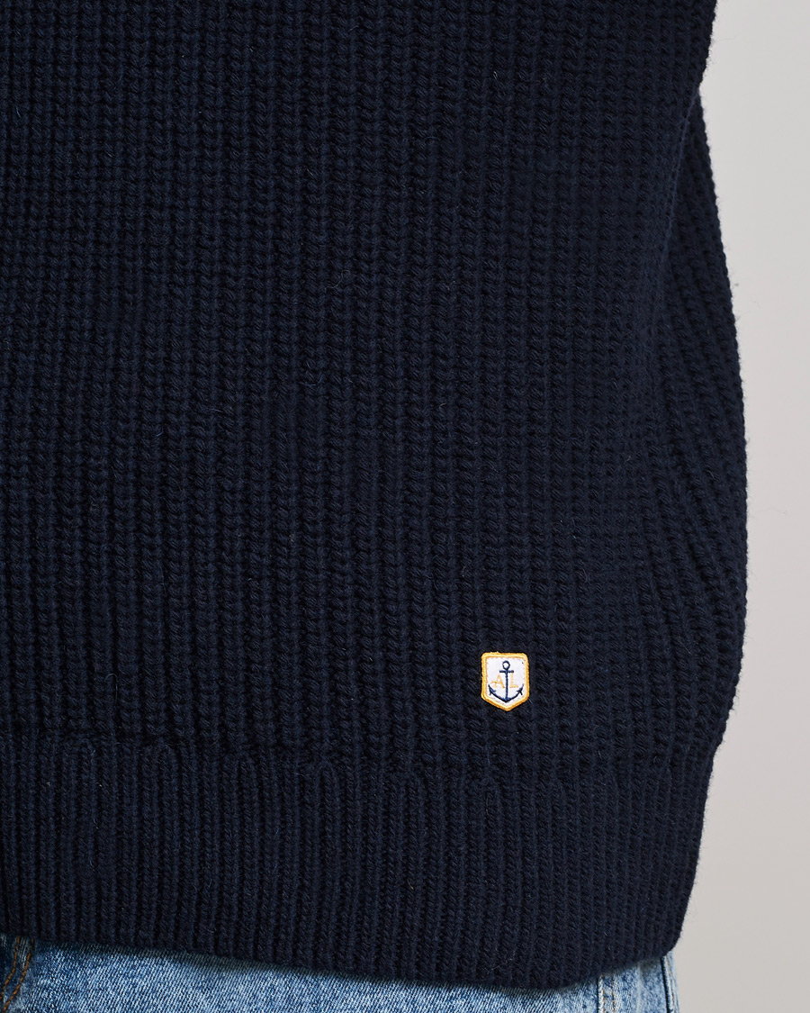 Mies | Puserot | Armor-lux | Pull Col Montant Wool Sweater Navy