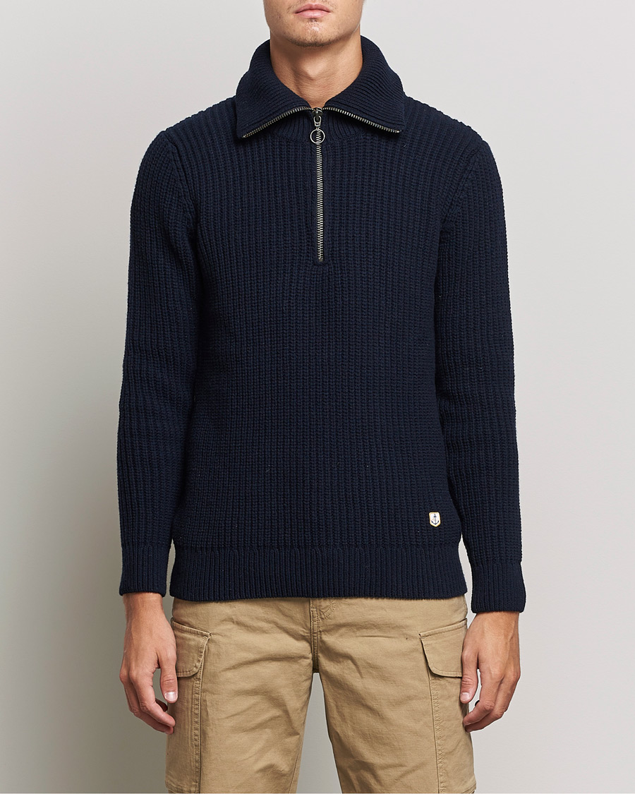 Mies | Armor-lux | Armor-lux | Pull Camionneur Wool Half Zip Navy