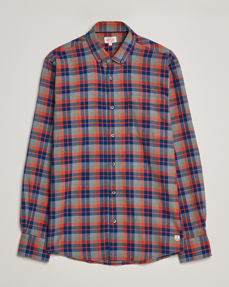 Mies | Kauluspaidat | Armor-lux | Chemise Flannel Shirt Green Blue