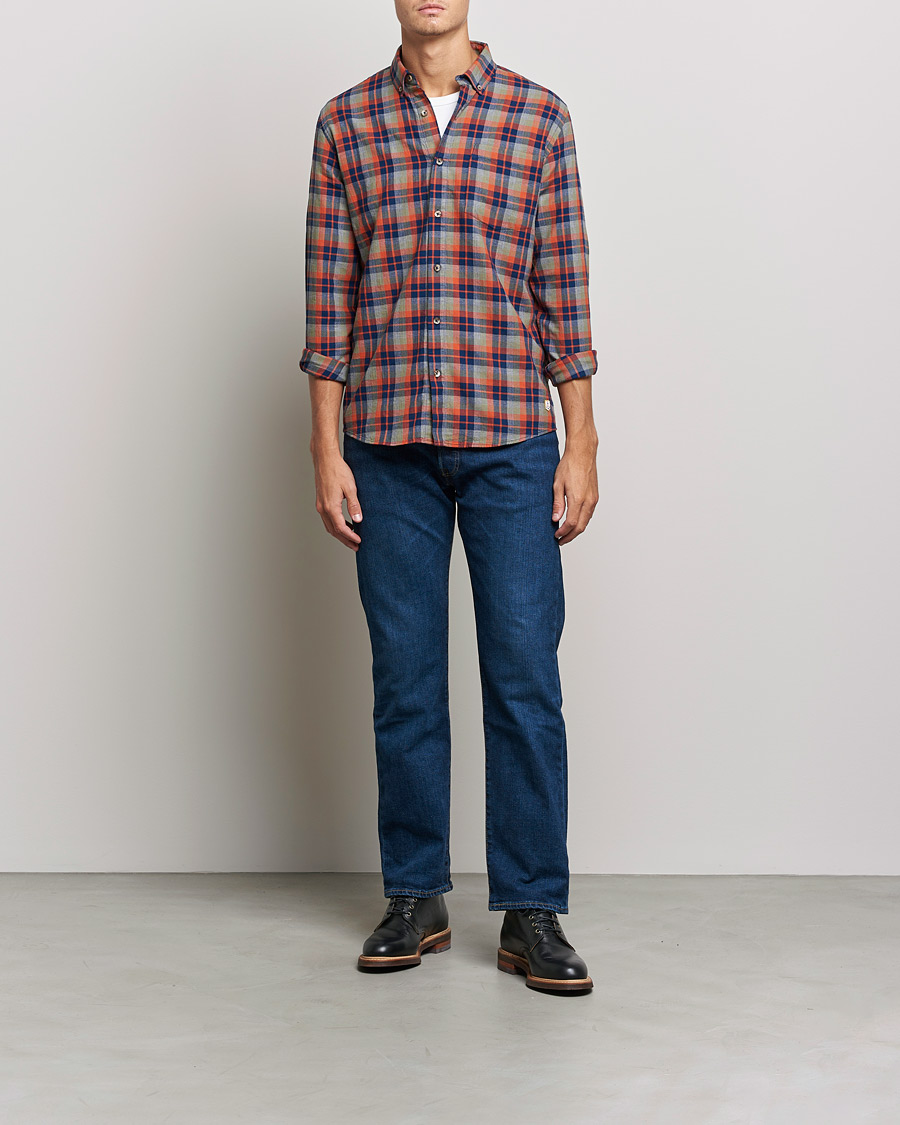 Mies | Kauluspaidat | Armor-lux | Chemise Flannel Shirt Green Blue