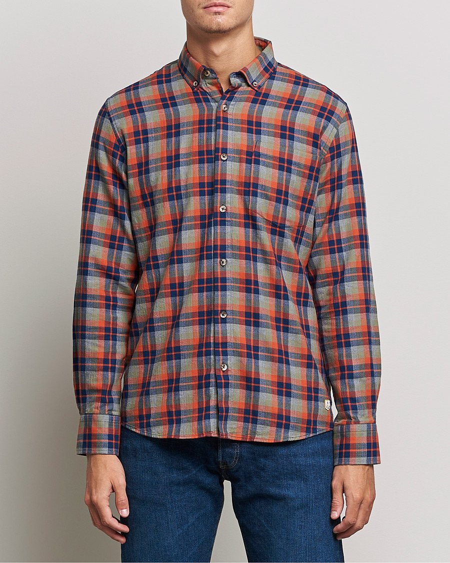 Mies | Kauluspaidat | Armor-lux | Chemise Flannel Shirt Green Blue