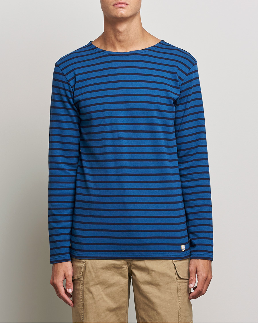 Mies |  | Armor-lux | Houat Héritage Stripe Longsleeve T-shirt  Navy/Blue