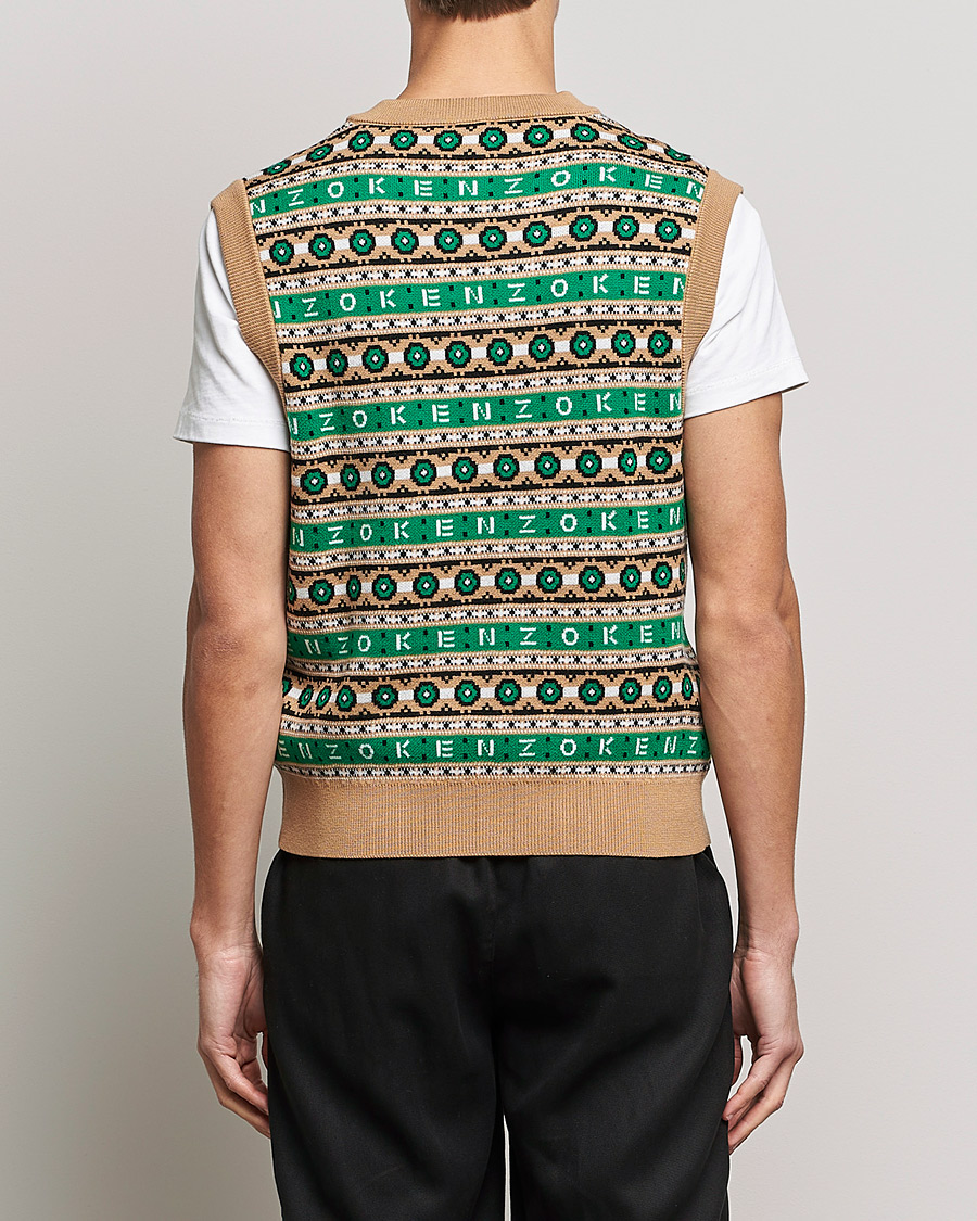 Mies | Puserot | KENZO | Jacquard Vest Grass Green