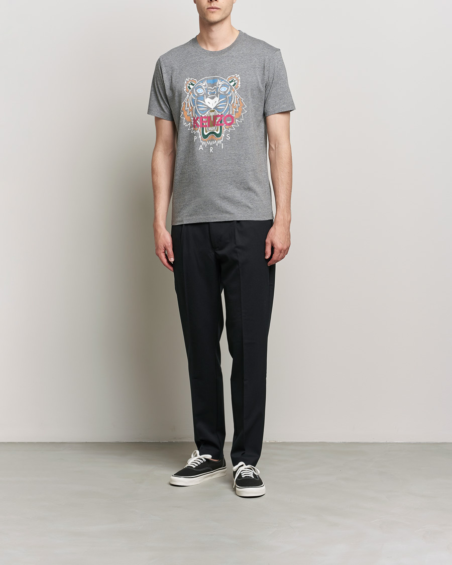 Mies | T-paidat | KENZO | Icon Tiger Crew Neck Tee Dove Grey
