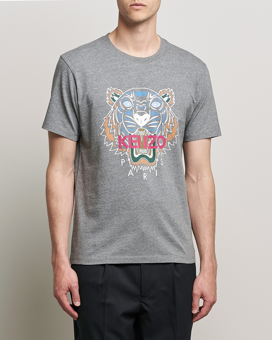 Mies | T-paidat | KENZO | Icon Tiger Crew Neck Tee Dove Grey