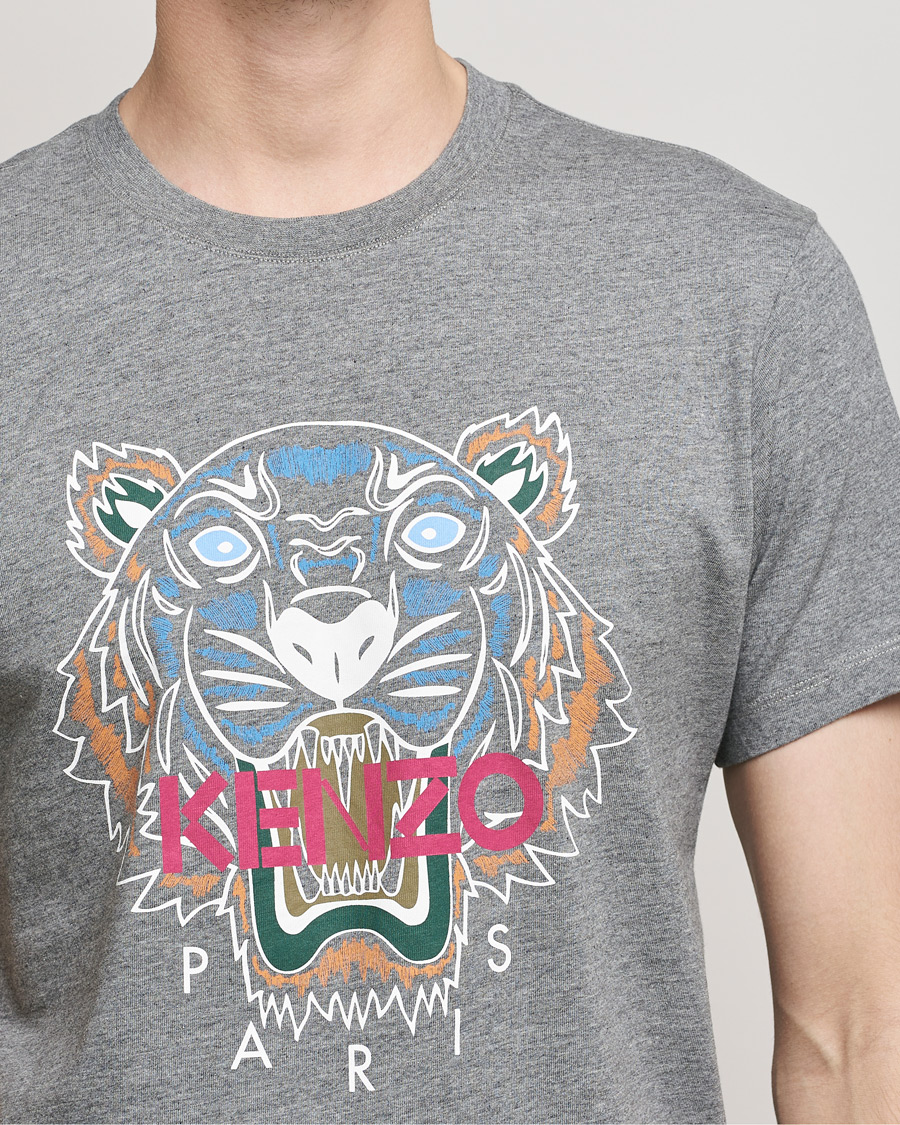 Mies | T-paidat | KENZO | Icon Tiger Crew Neck Tee Dove Grey
