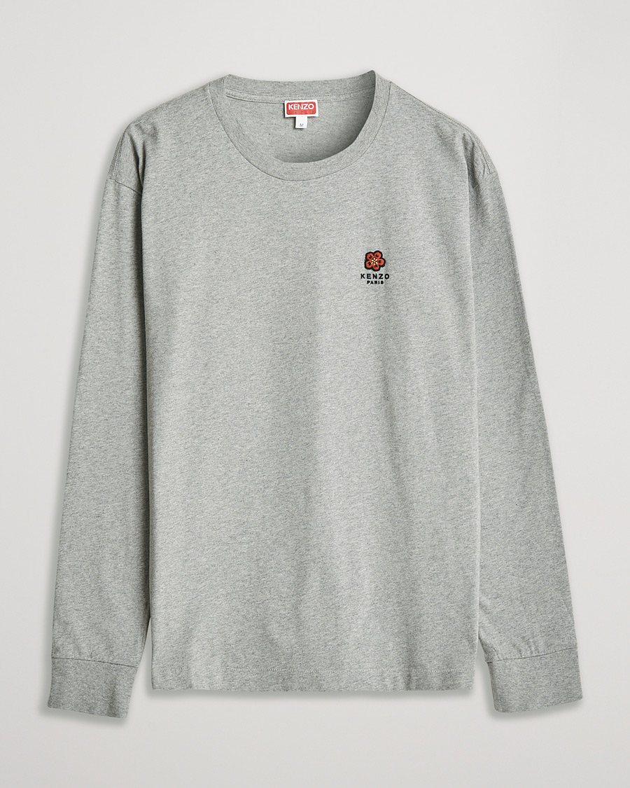 Mies | T-paidat | KENZO | Logo Classic Long Sleeve Tee Pearl Grey
