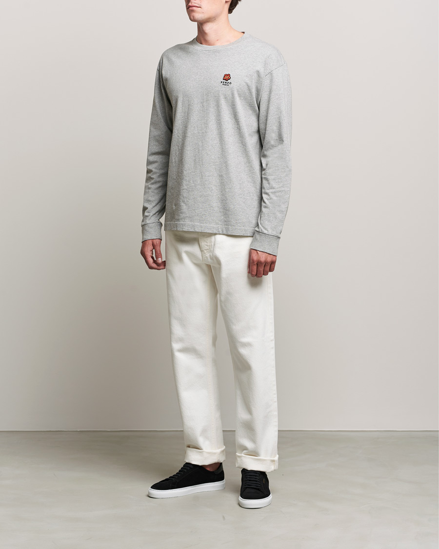 Mies | Pitkähihaiset t-paidat | KENZO | Logo Classic Long Sleeve Tee Pearl Grey