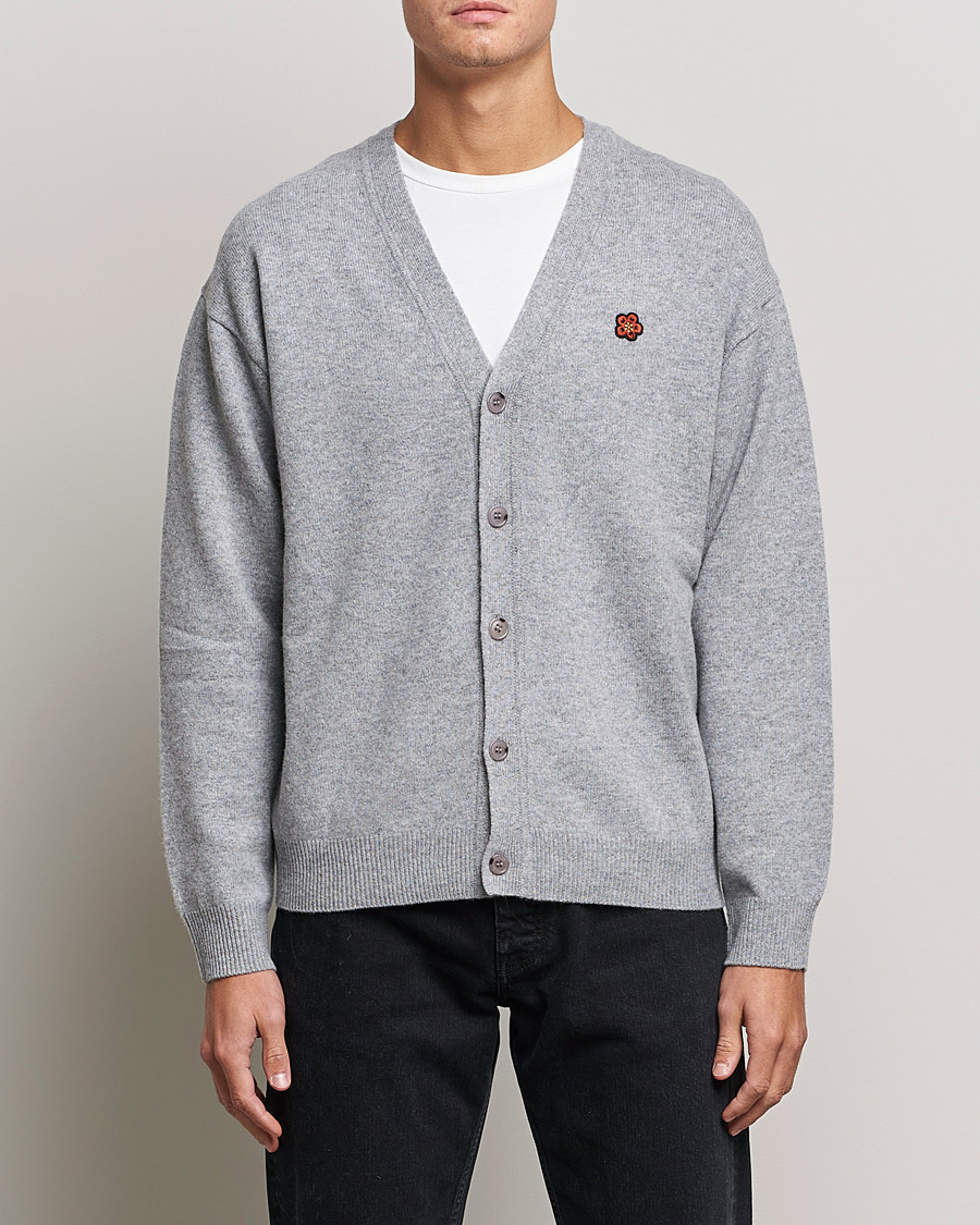 Mies | Puserot | KENZO | Wool Cardigan Misty Grey