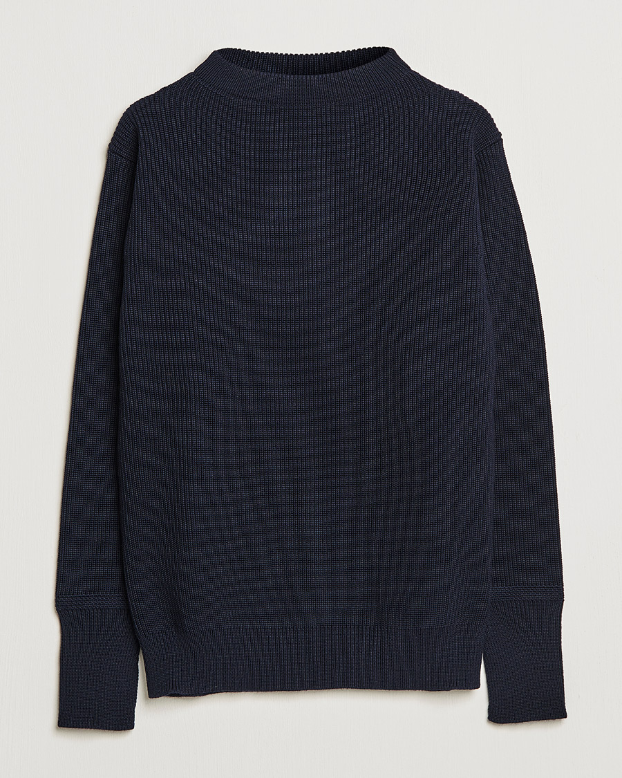 Mies | Puserot | Andersen-Andersen | Sailor Wool Crewneck Navy Blue