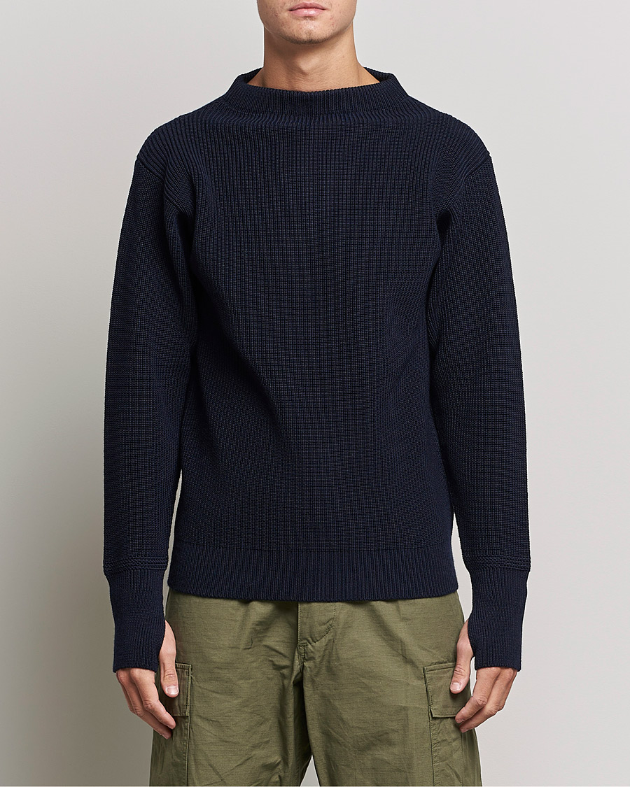 Mies | Puserot | Andersen-Andersen | Sailor Wool Crewneck Navy Blue
