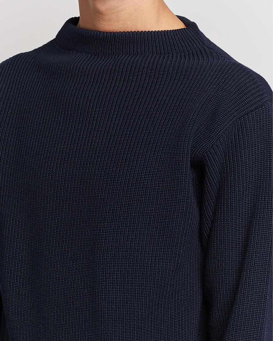 Mies | Puserot | Andersen-Andersen | Sailor Wool Crewneck Navy Blue