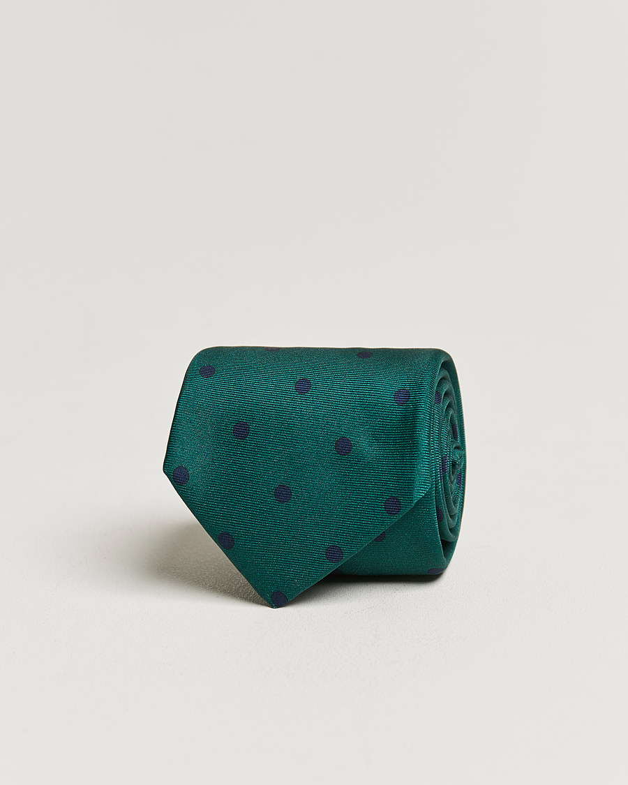 Mies | Kiton Printed Dots Silk Tie Green | Kiton | Printed Dots Silk Tie Green