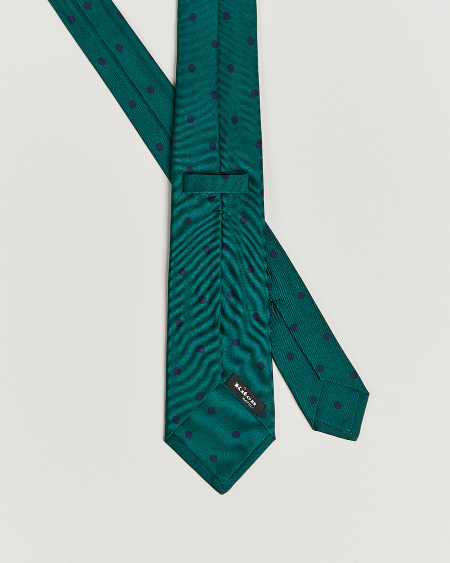 Mies | Kiton Printed Dots Silk Tie Green | Kiton | Printed Dots Silk Tie Green