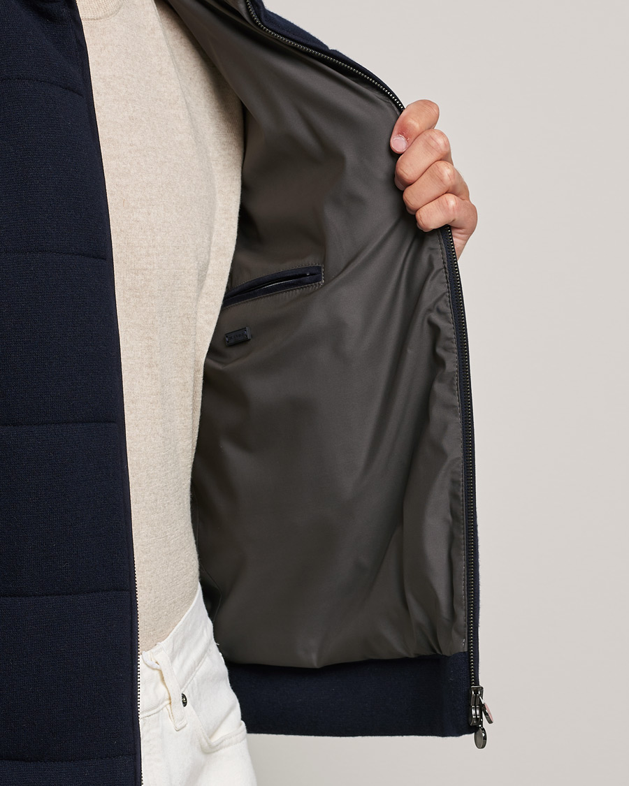 Mies | Takit | Kiton | Pile Cashmere Down Jacket Navy