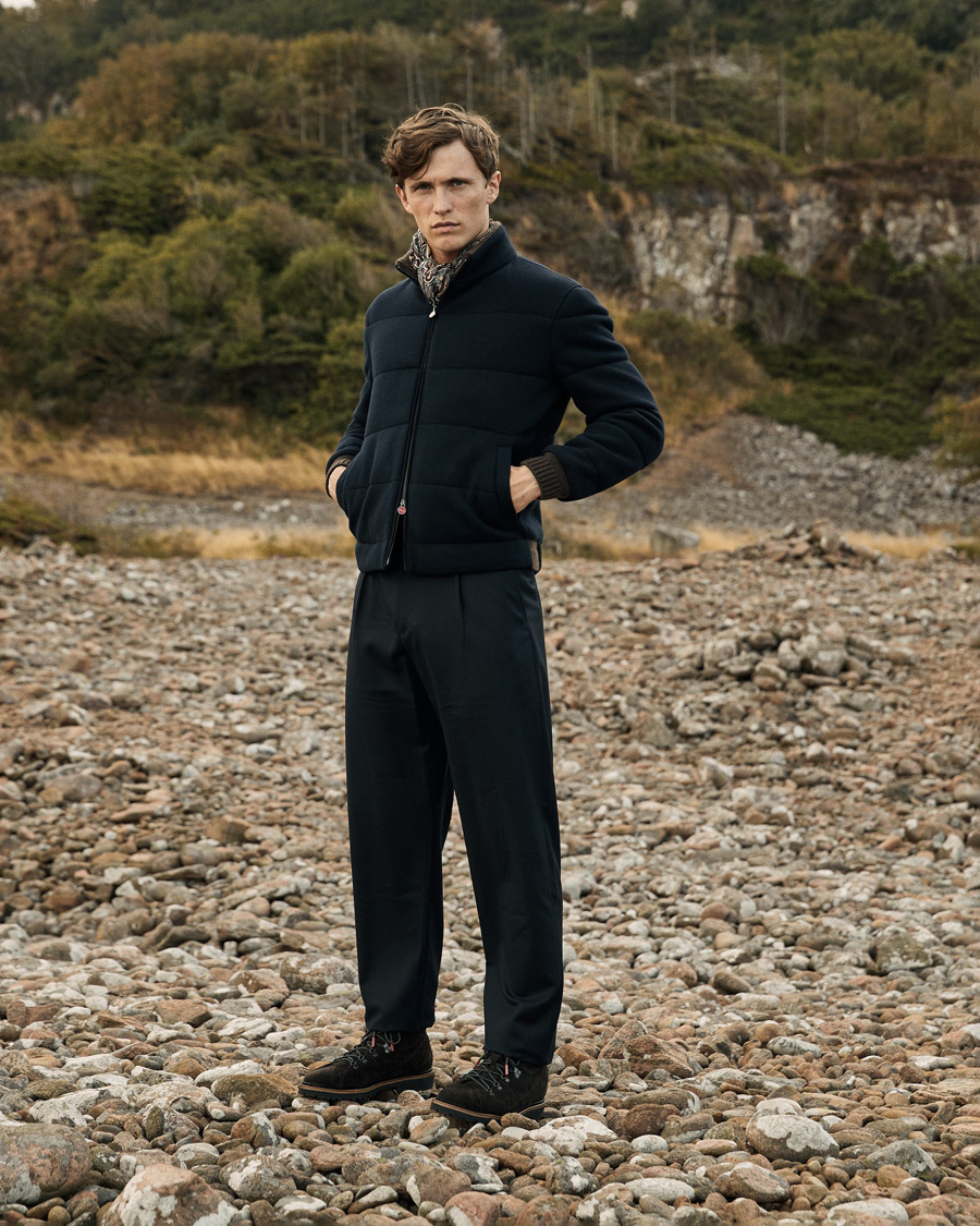 Mies | Takit | Kiton | Pile Cashmere Down Jacket Navy