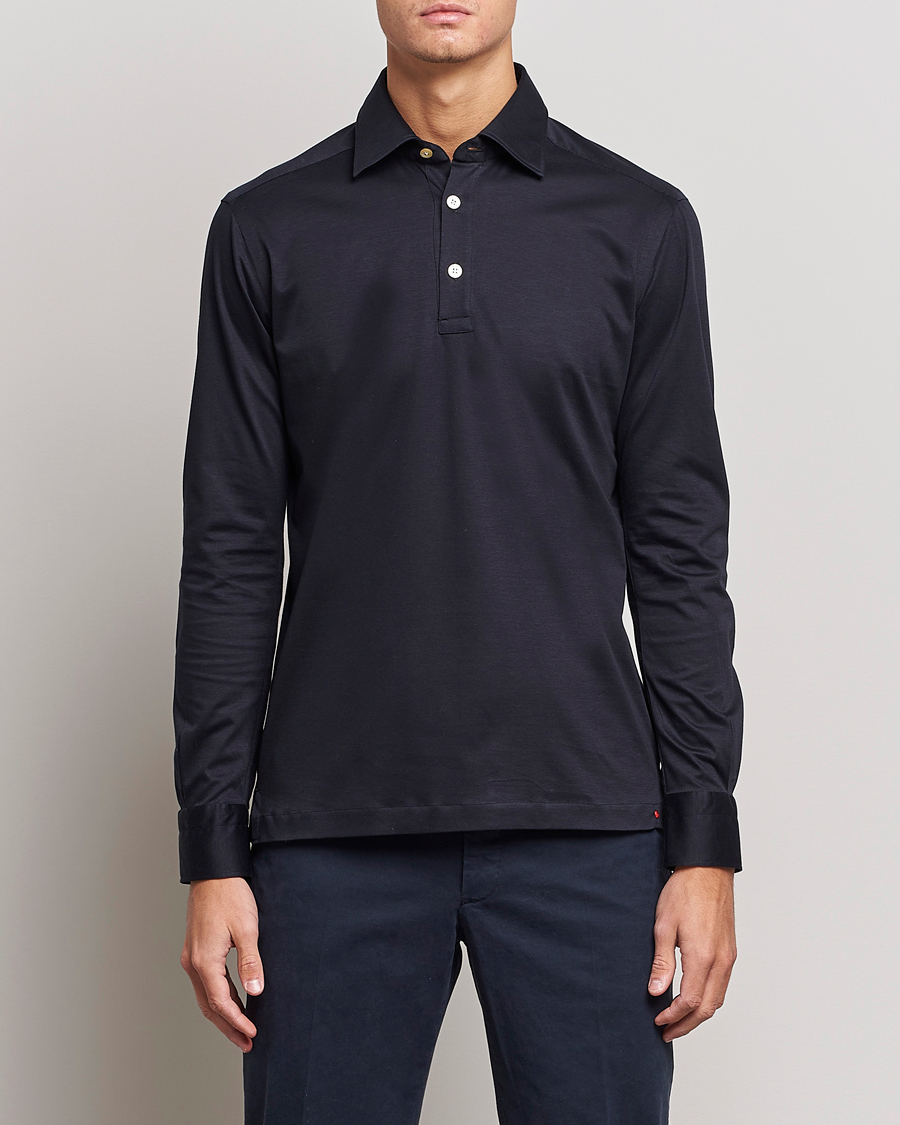 Mies |  | Kiton | Long Sleeve Polo Shirt Navy