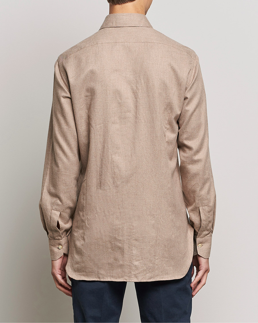 Mies | Kauluspaidat | Kiton | Slim Fit Flannel Shirt Beige
