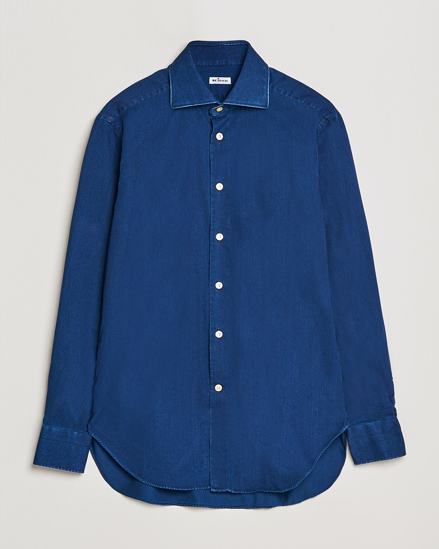Miehet |  | Kiton | Slim Fit Denim Shirt Blue Wash