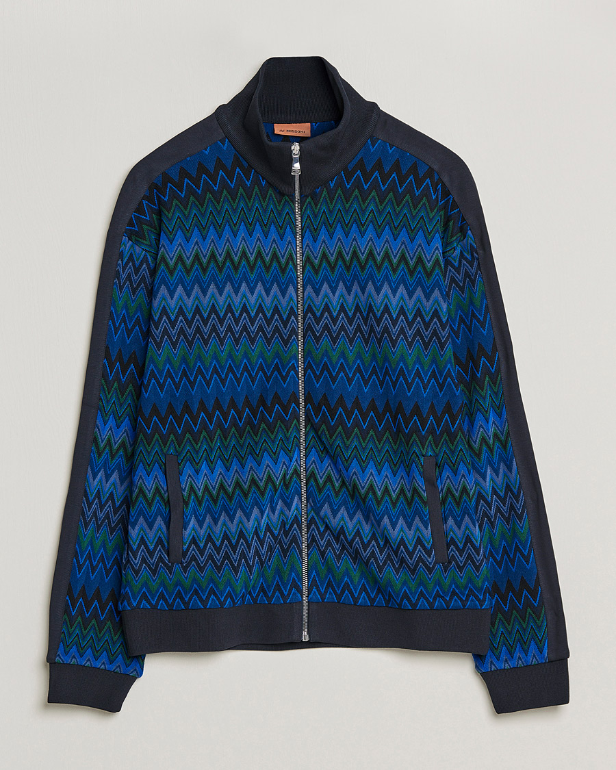 Mies | Puserot | Missoni | Chevron Full Zip Sweater Navy