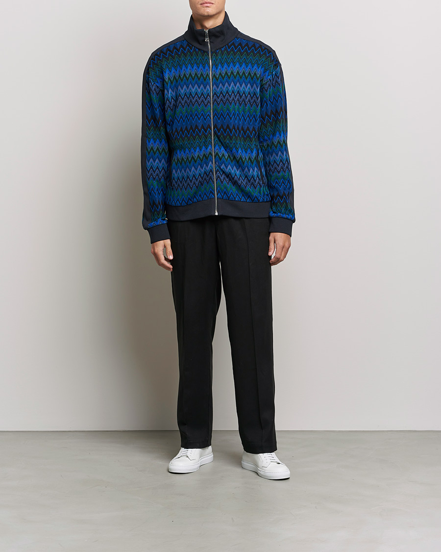 Mies | Puserot | Missoni | Chevron Full Zip Sweater Navy