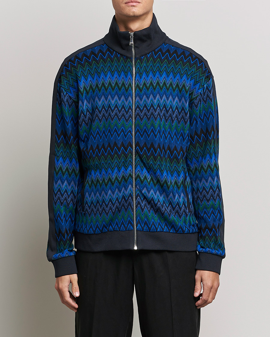 Mies | Puserot | Missoni | Chevron Full Zip Sweater Navy