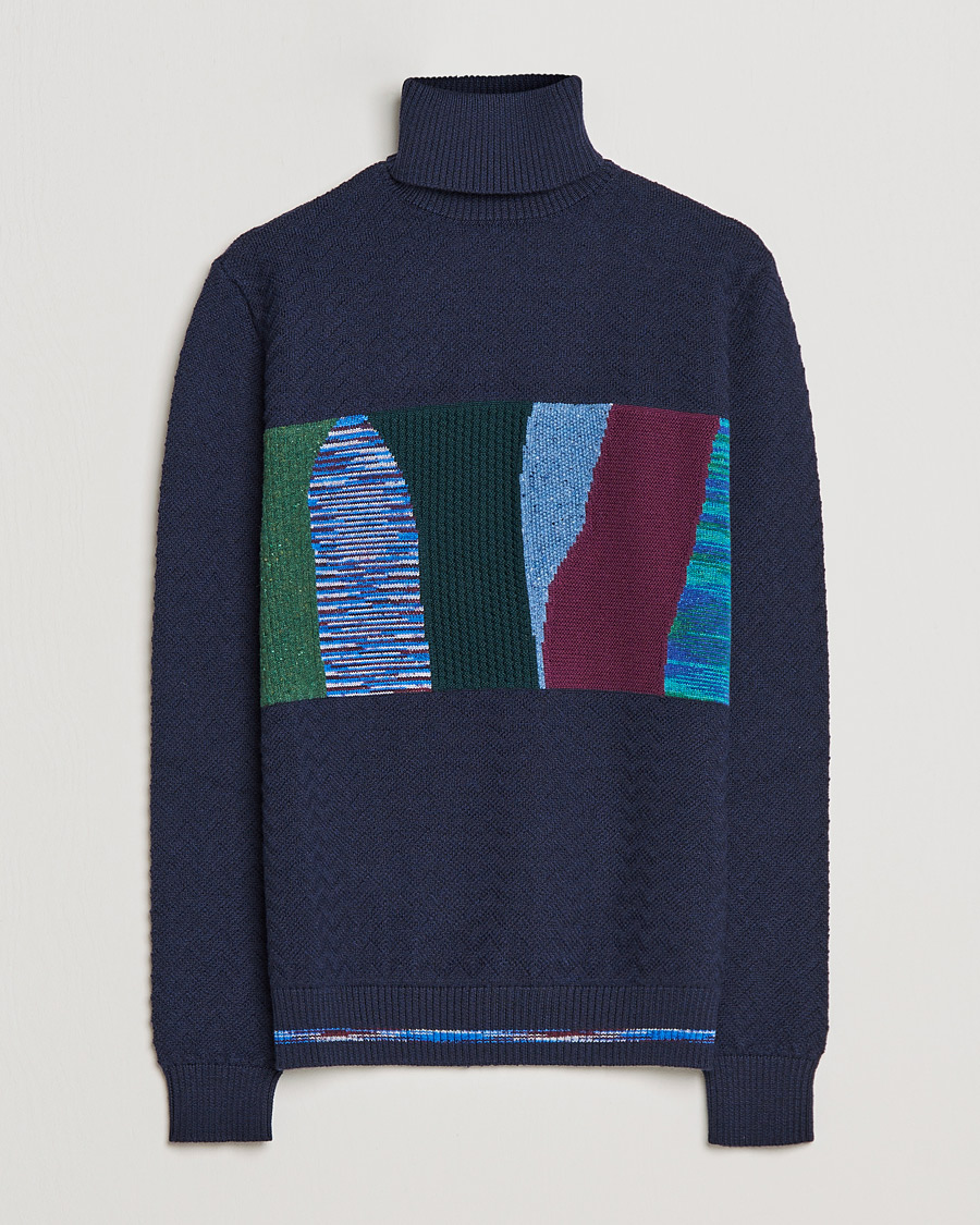 Mies | Puserot | Missoni | Patchwork Chevron Turtleneck Navy