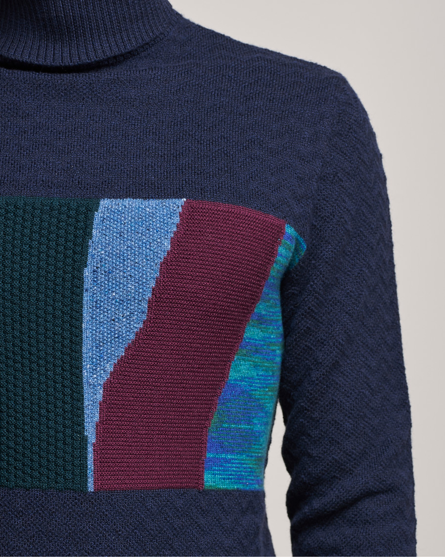 Mies | Puserot | Missoni | Patchwork Chevron Turtleneck Navy