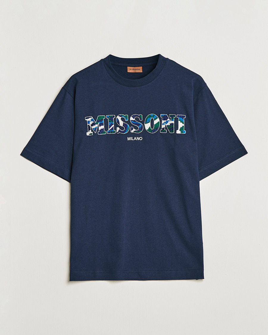 Mies | T-paidat | Missoni | Embroidered Logo T-Shirt Dark Blue
