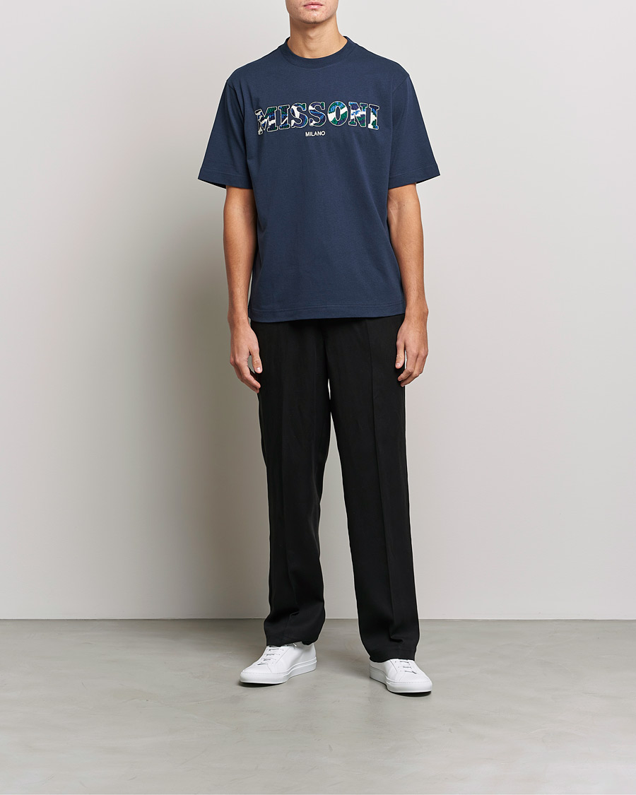 Mies | T-paidat | Missoni | Embroidered Logo T-Shirt Dark Blue