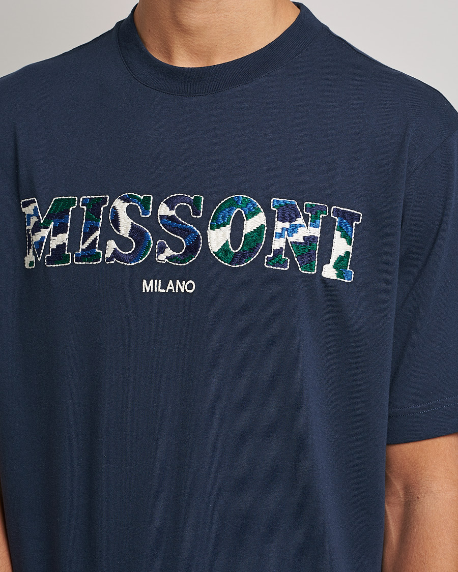 Mies | T-paidat | Missoni | Embroidered Logo T-Shirt Dark Blue