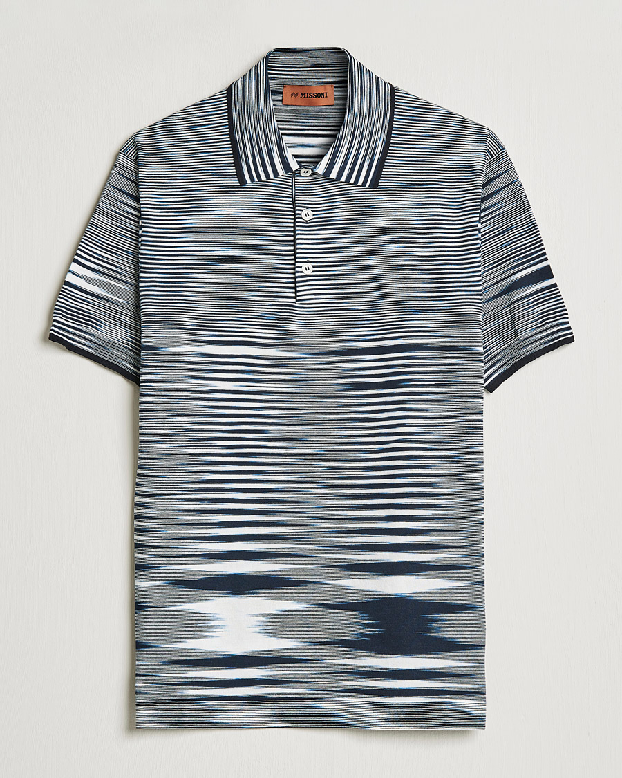 Mies | Pikeet | Missoni | Fiammato Knitted Polo Navy/White