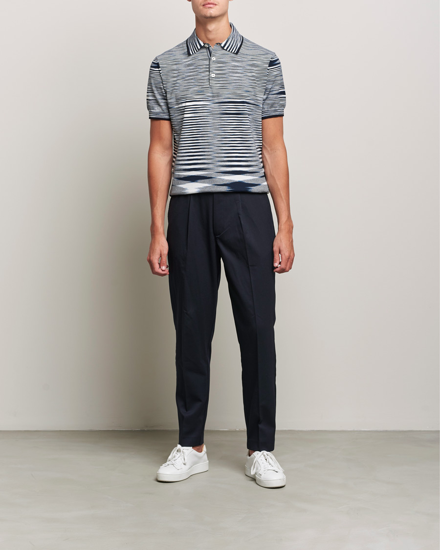 Mies | Pikeet | Missoni | Fiammato Knitted Polo Navy/White