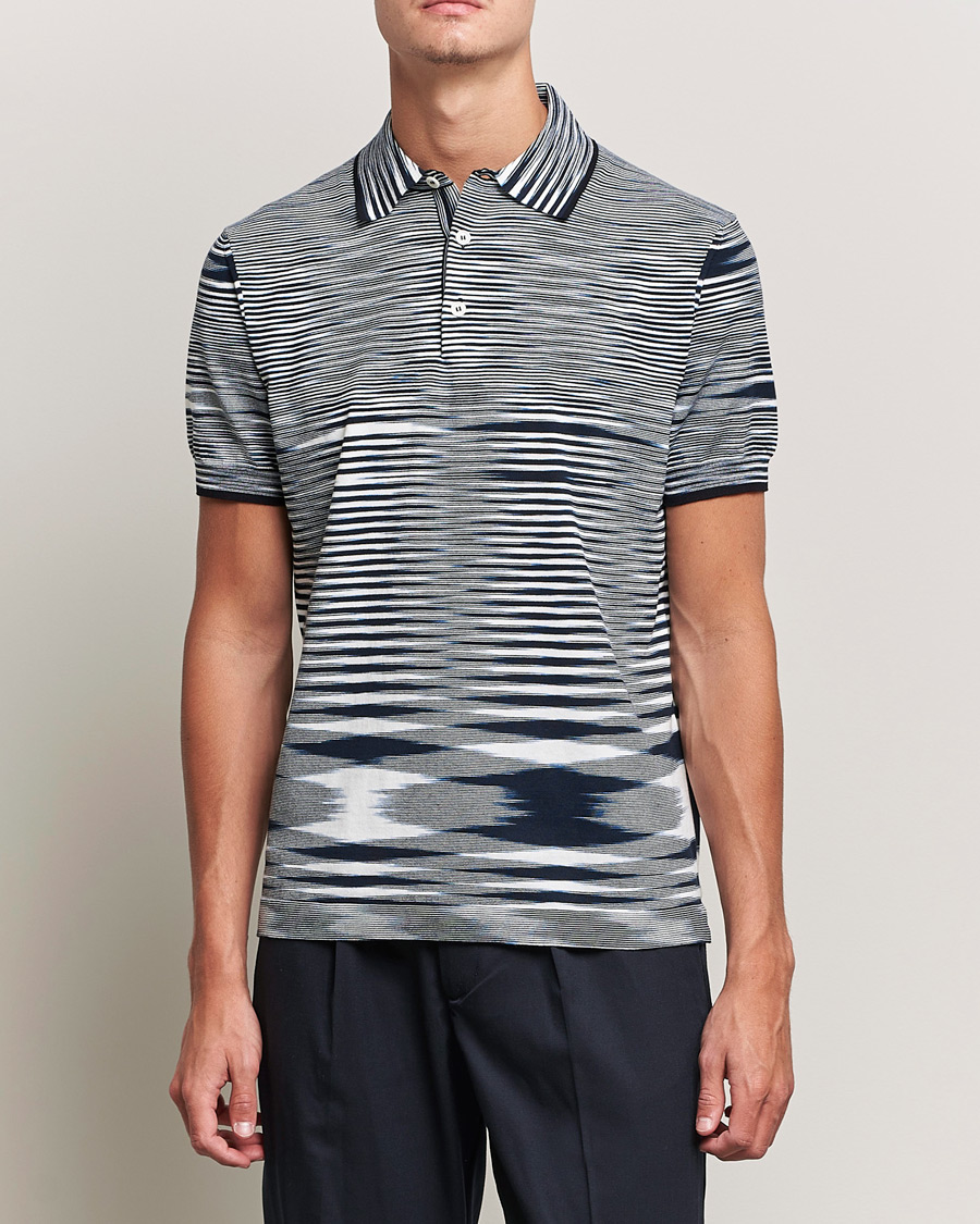 Mies | Pikeet | Missoni | Fiammato Knitted Polo Navy/White