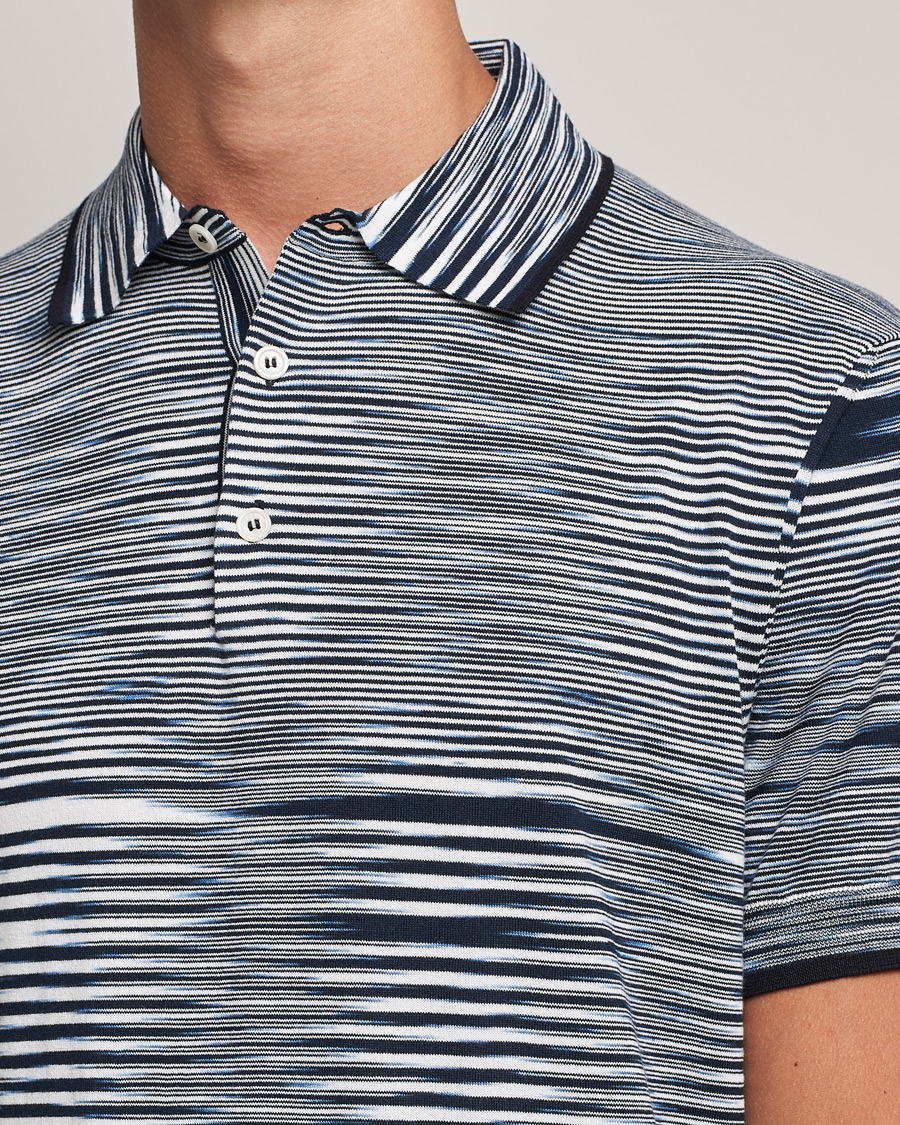 Mies | Pikeet | Missoni | Fiammato Knitted Polo Navy/White