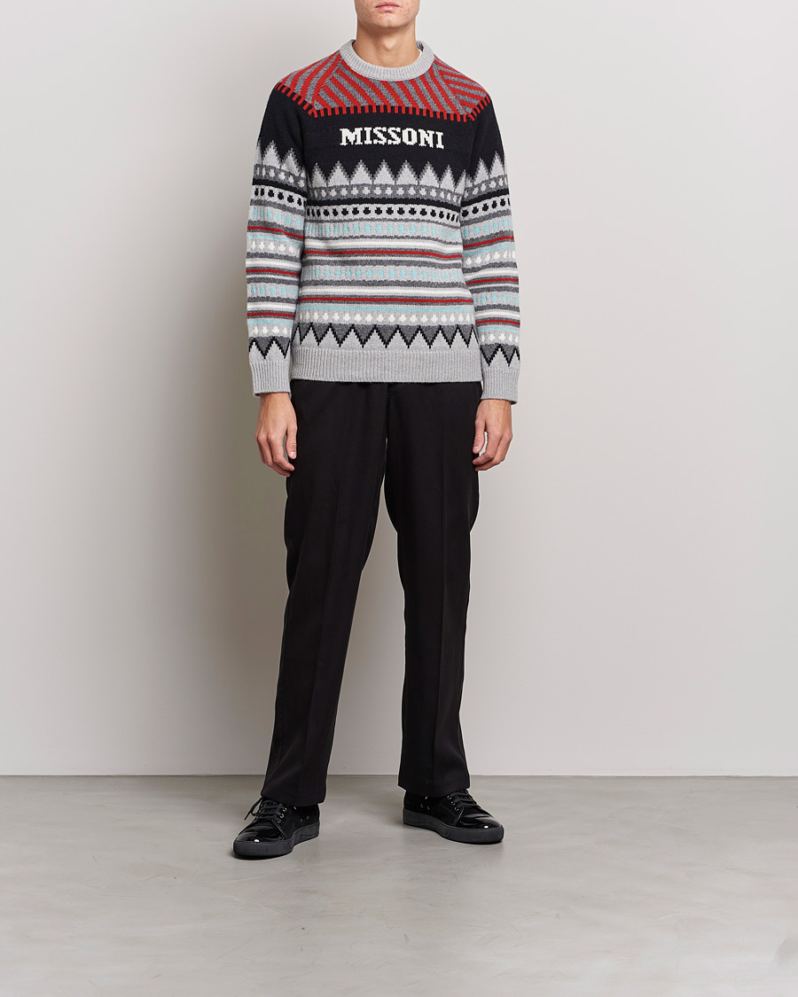 Mies | Puserot | Missoni | Mountain Calling Jacquard Sweater Grey/Red