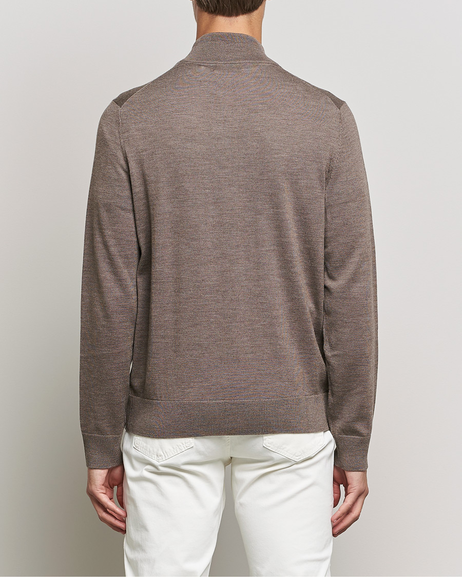 Mies | Puserot | Morris | Merino Zip Cardigan Brown