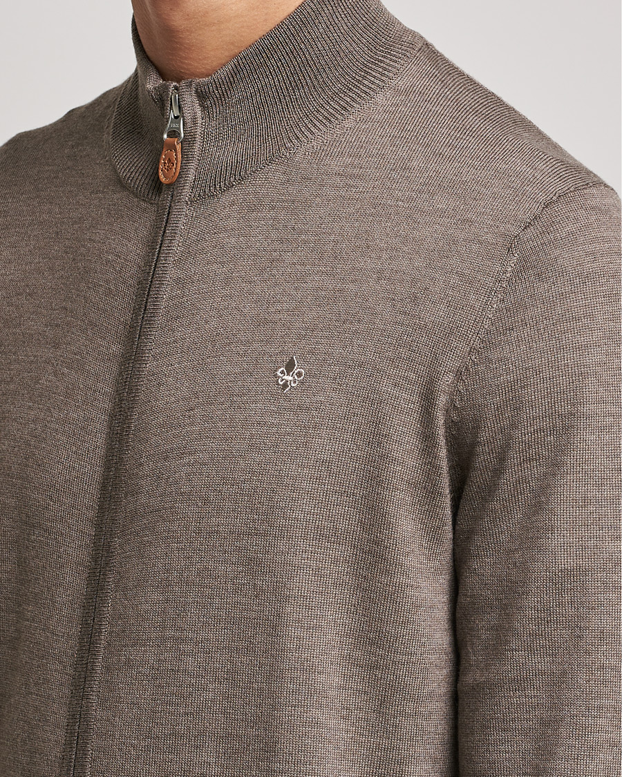 Mies | Puserot | Morris | Merino Zip Cardigan Brown