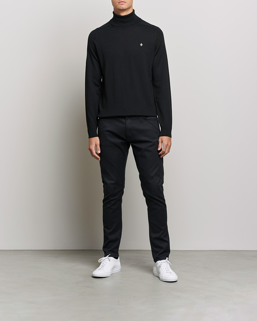 Mies | Puserot | Morris | Merino Rollneck Black