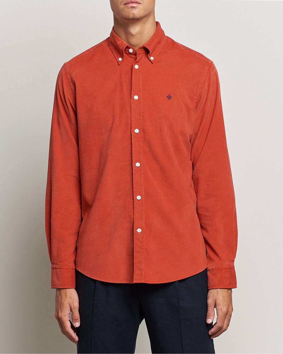 Mies | Kauluspaidat | Morris | Douglas Corduroy Button Down Shirt Red