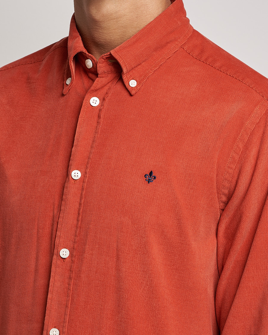 Mies | Kauluspaidat | Morris | Douglas Corduroy Button Down Shirt Red