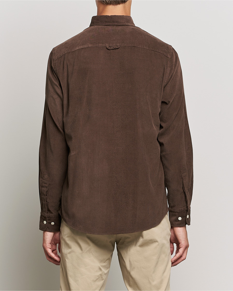 Mies | Kauluspaidat | Morris | Douglas Corduroy Button Down Shirt Dark Brown