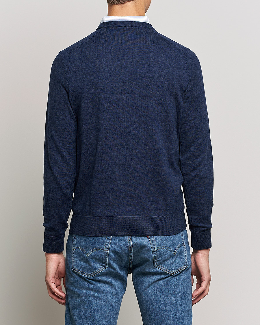Mies | Puserot | Morris | Merino Crew Neck Pullover Blue