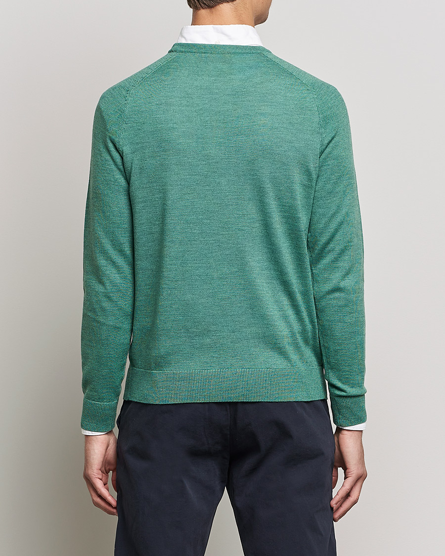 Mies | Puserot | Morris | Merino Crew Neck Pullover Mineral Green